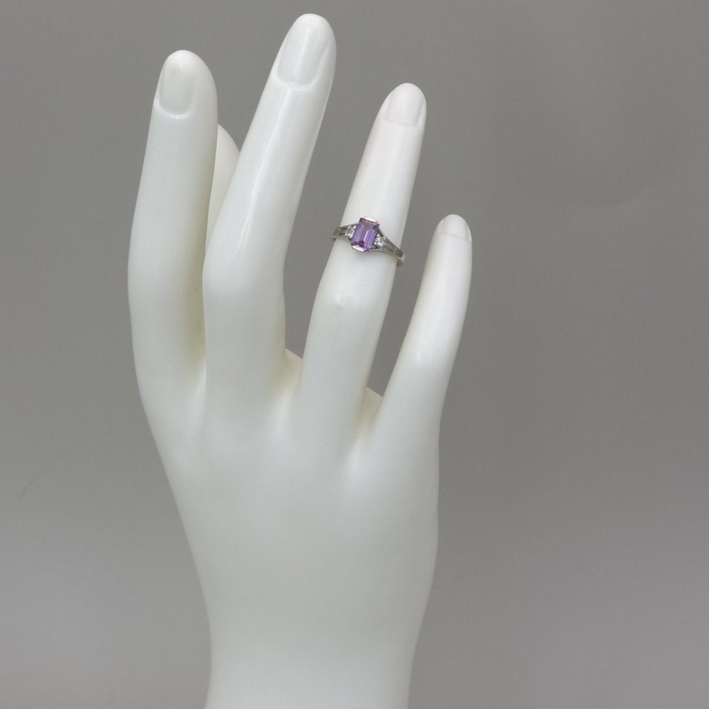 .60ct 10k Emerald Cut Purple Blue Synthetic Alexandrite Ring Child Size 2.25 - Picture 11 of 17